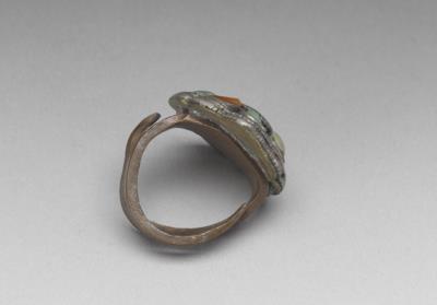 图片[2]-Silver ring with inlay of coral and turquoise, Qing dynasty, 18th c., Tibetan work-China Archive